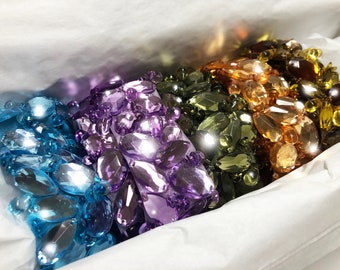 60% OFFJeweled Trim 1" Wide Bejeweled Gems, Bedazzled Beads & Sequins on Netting | Elegant Trimming for Evening Gown, Purse and Accessories