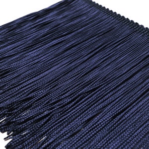 Fringe | Navy Blue Chainette Cut Fringe | Trim for Dancewear, Performance Competition Costume , Dance, Home Decor | Silky Rayon Made in USA