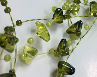 Beaded Garland: Garden Green Beads for Decorating Wedding Reception Centerpiece Decor | Intertwine w/ Flowers & Greenery Table Decorations