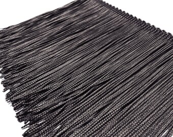 Graphite Grey (Gunmetal) Rayon Chainette Fringe Trim: Made in USA for Dancewear, Evening Dress and Draperies.  Priced per Yard