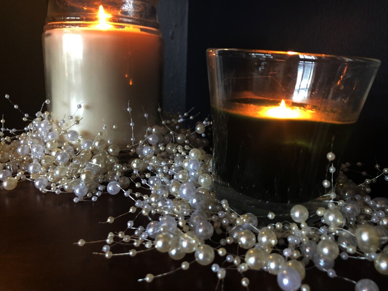 Pearl Beaded Candle Ring Garland White & Ivory Wreath Etsy