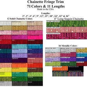 4&quot; Fringe | Long Chainette Hangs Loose at Bottom | Trim for Dancewear, Performance Competition Dance, Home Decor | Silky Rayon Made in USA