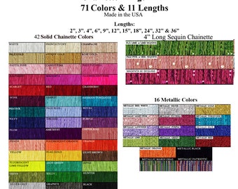 4" Fringe | Long Chainette Hangs Loose at Bottom | Trim for Dancewear, Performance Competition Dance, Home Decor | Silky Rayon Made in USA