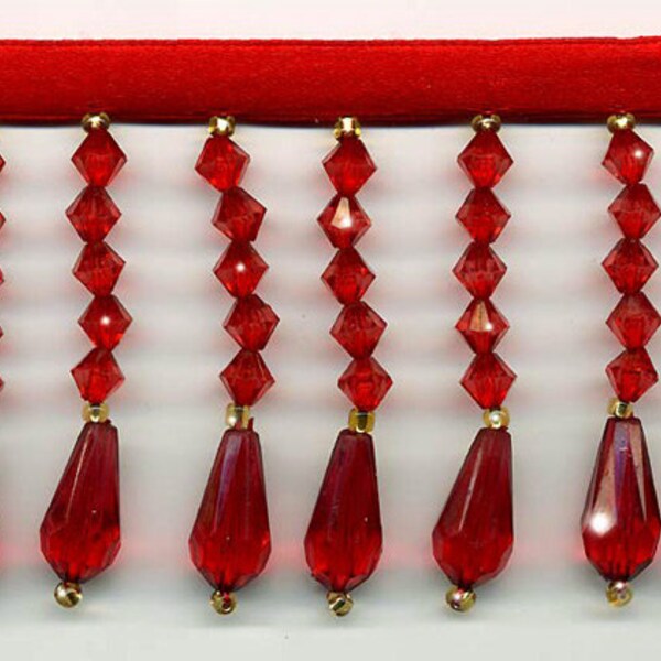Red Bead Trim Etsy