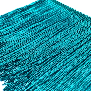 Fringe | Arabian Turquoise Chainette Cut Fringe | Dancewear Trim, Performance Competition Costume , Dance, Home Decor | Silky Rayon USA Made