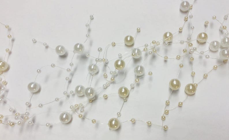 White & Ivory Pearl Bead Garland Christmas Tree Garland | Etsy