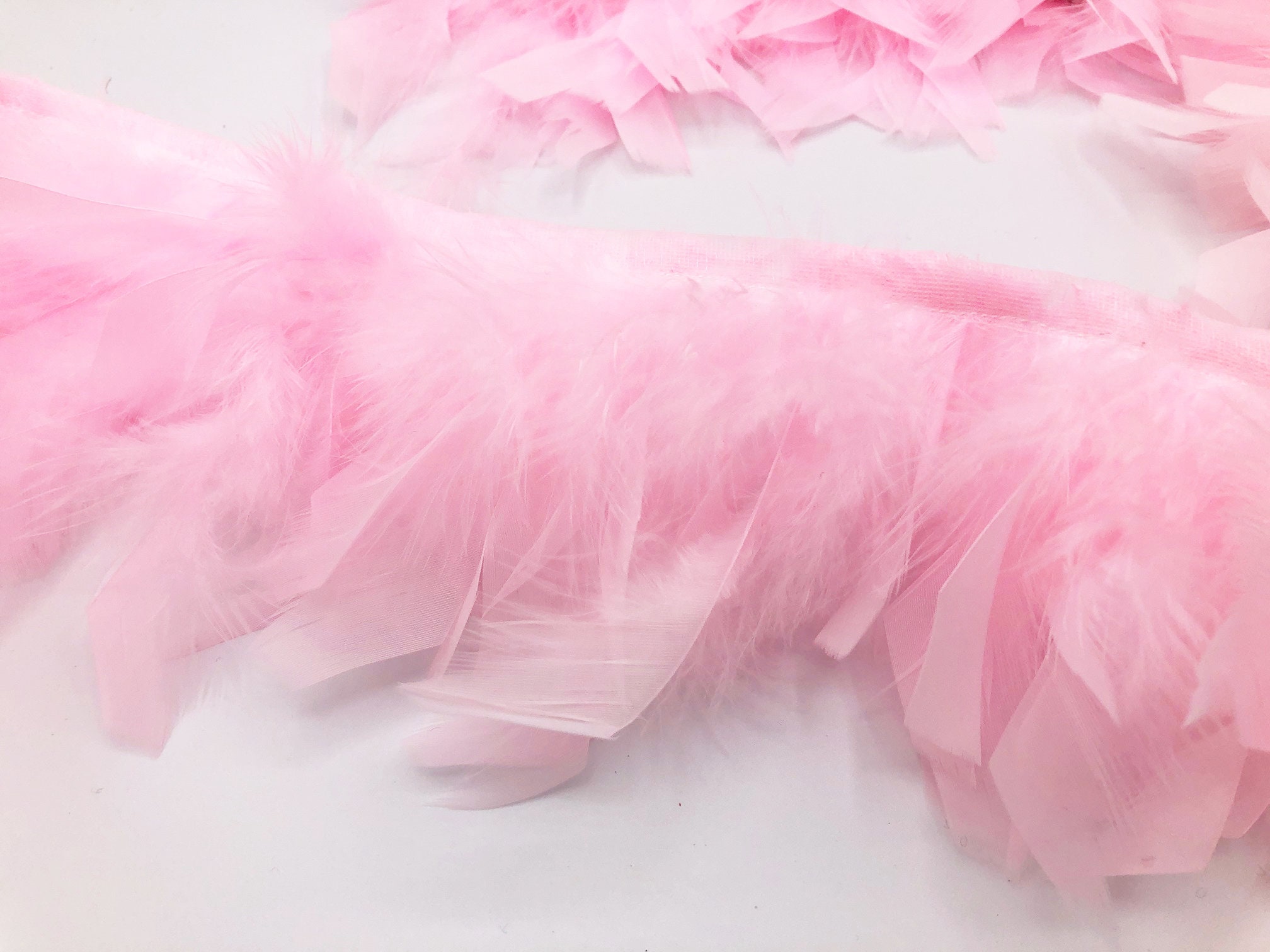 HAPPY FEATHER 2 Yards 5-6inch Pink Ostrich Feathers Trim Fringe for DIY  Dress Sewing Crafts Costumes Decoration-Fuchisa