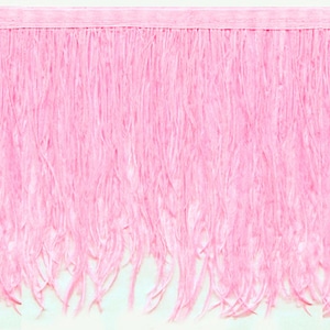 Hot Pink Ostrich Feather Trim in A Bright Lilac Purple Pink Undertones Long Feather Fringe - 65% Off Sale! Now Only 6.50 per yard