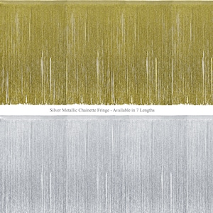 30&quot; Long Metallic Gold or Silver Chainette Iridescent Shiny for Dance Performance Outfit, Dancewear, Costume Evening Dress. Priced per Yard