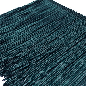Fringe | Peacock Blue Chainette Cut Fringe | Teal Blue-Green Trim for Dancewear, Performance Costume , Dance, Home | Silky Rayon Made in USA