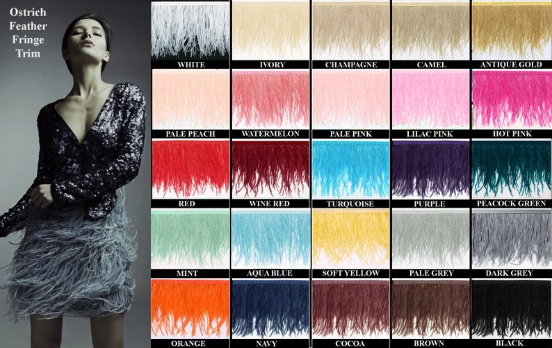 Red Ostrich Feather Trim 5 Long. 24 Other Colors Etsy