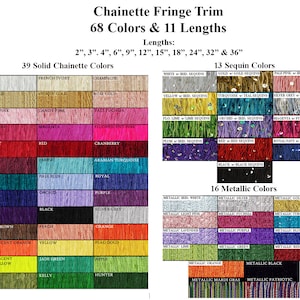 24 Fringe Long Chainette Hangs Loose at Bottom Trim for Dancewear, Performance Competition Dance, Home Decor Silky Rayon Made in USA image 10