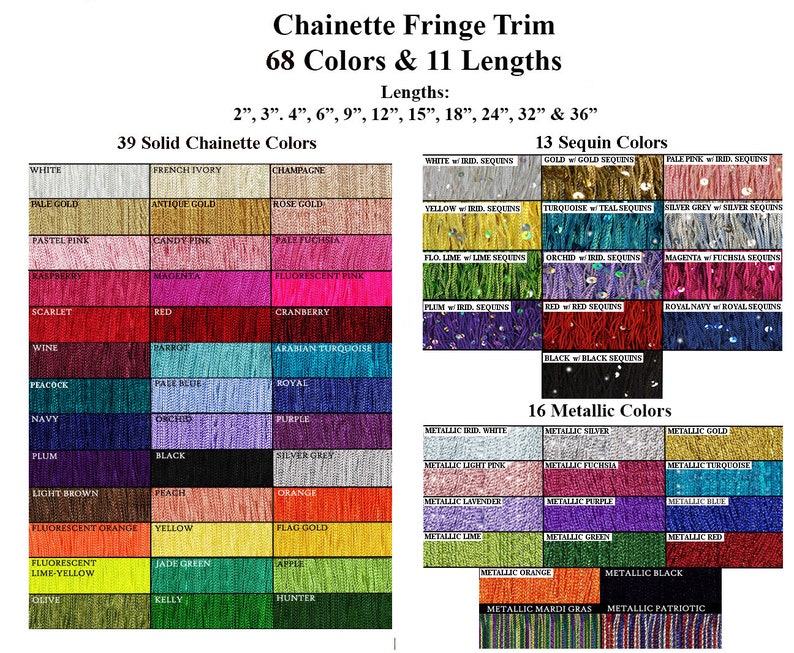 24 Fringe Long Chainette Hangs Loose at Bottom Trim for Dancewear, Performance Competition Dance, Home Decor Silky Rayon Made in USA image 10