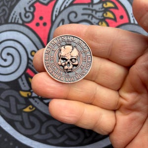 Memento Mori 3d gravierte Taschenmünze