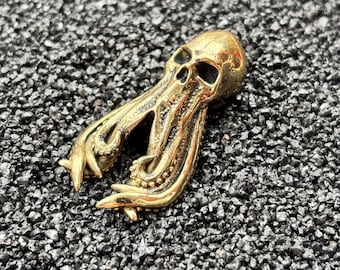Octoskull brass Bead for Paracord Bracelet or keychain