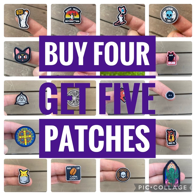 Koop er vier en ontvang vijf van elke patch afbeelding 1