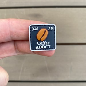 Coffee Addict, periodic table - morale patch, Ranger Eye PVC patch.