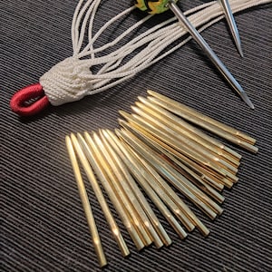 Handmade flexible brass fids for paracord
