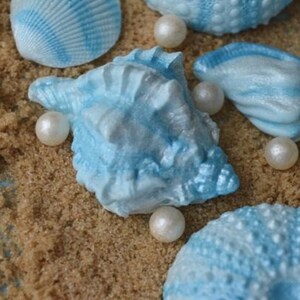 12 Edible sea shells. Wedding cake topper. Shell cake decorations. Wedding cake sea shells. Shells for cakes. image 3