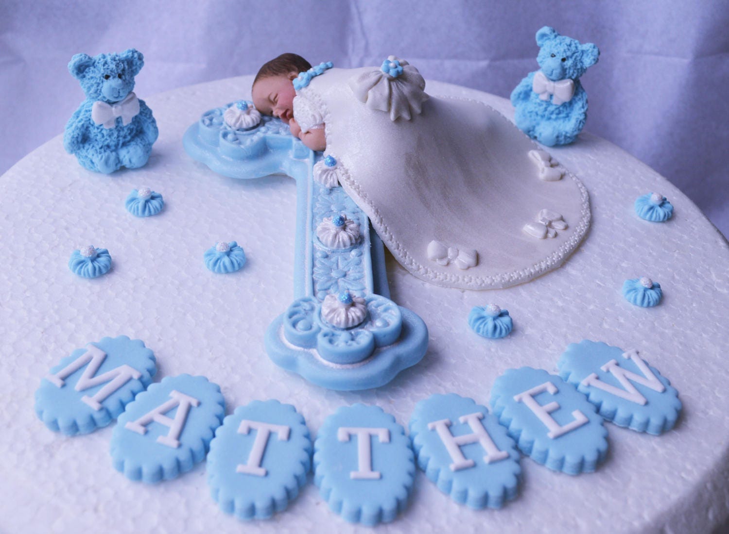 Edible Baby and Cross Christening Cake Topper. Baby Boy Etsy UK