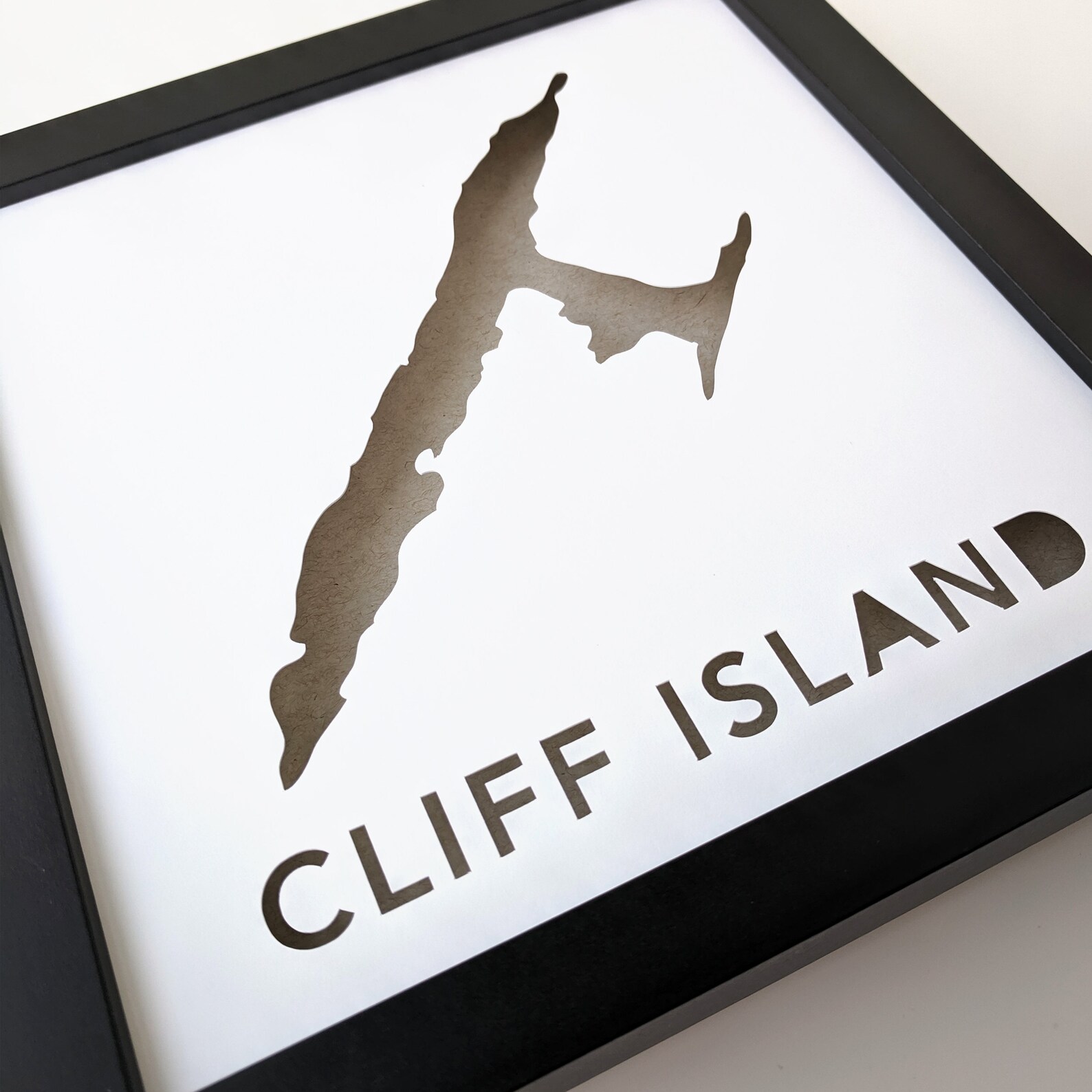 Cliff Island Maine. Framed Cut Paper Map Artwork Etsy