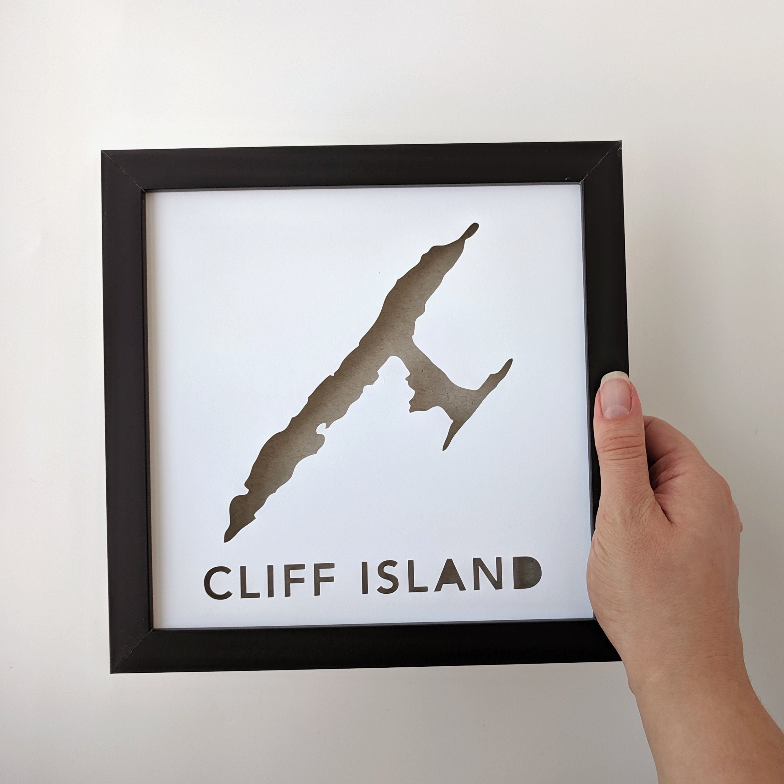 Cliff Island Maine. Framed Cut Paper Map Artwork Etsy
