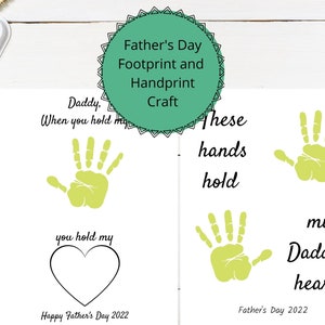 Fathers Day Handprint and Footprint Craft | Fathers Day Gift | Kid Craft | Fathers Day Craft | Homemade Card | Printable | Instant Download