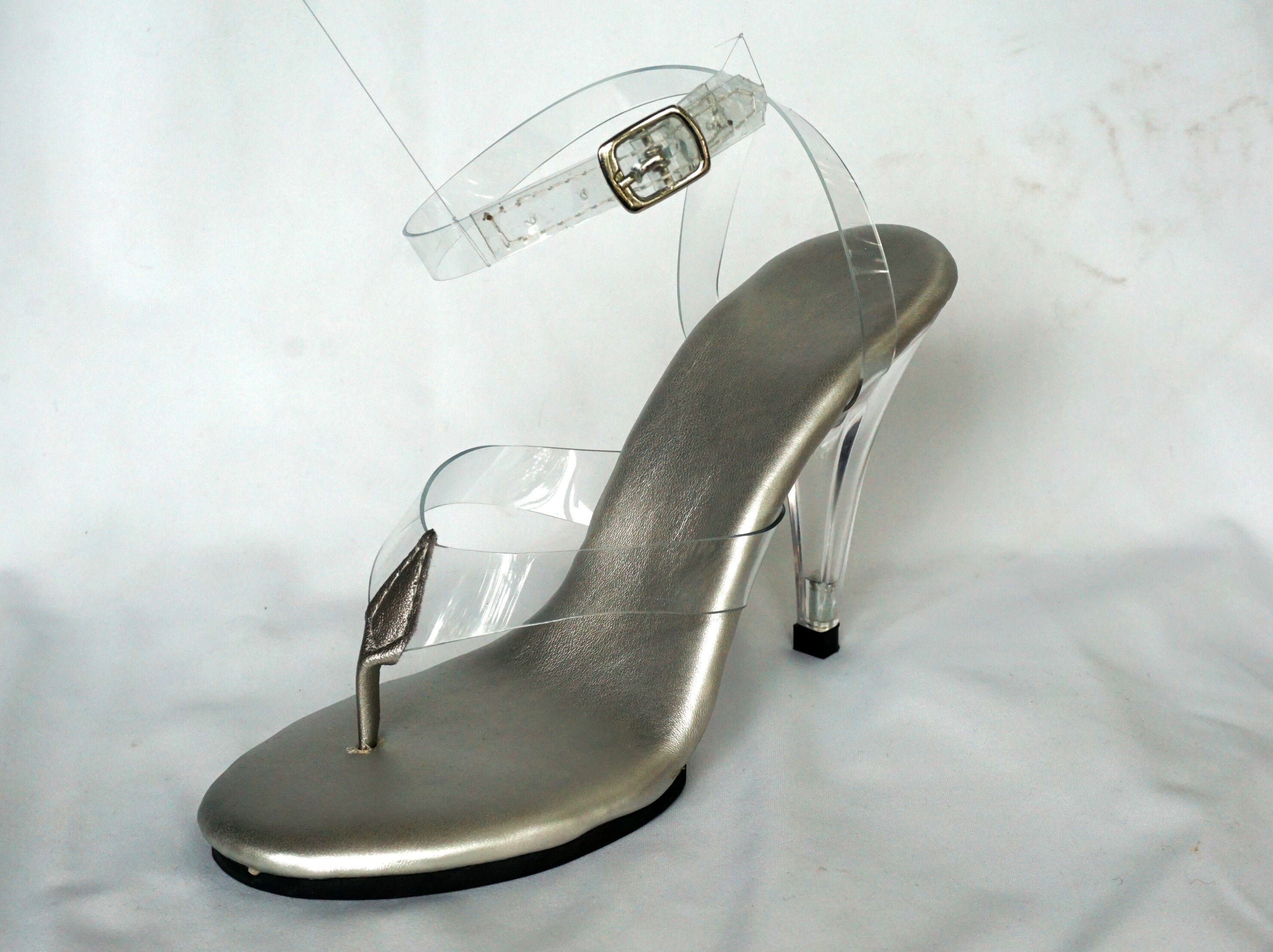 4 inch clear heels