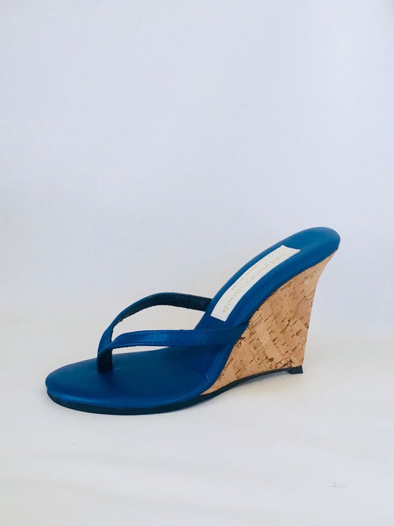 blue cork wedges