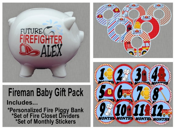 firefighter piggy bank