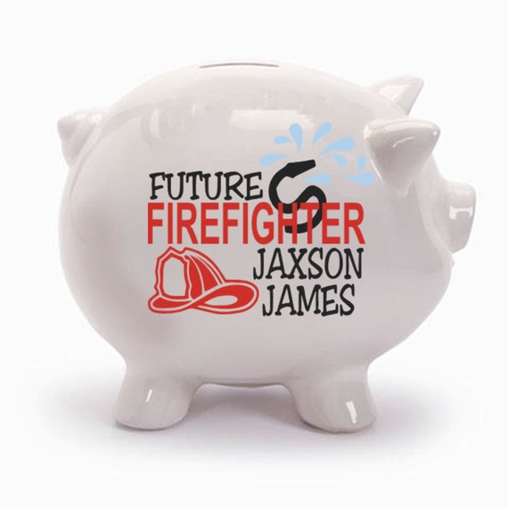 firefighter piggy bank
