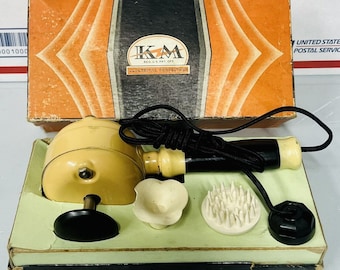 Vintage K & M Green Electric Vibrator Massager with Original Box - VG (B2)