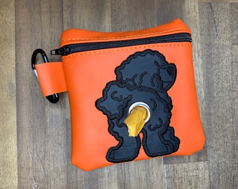 Black Barbet / Russian terrier /Porteguese Water Dog poop bag holder - Pet waste bag dispenser - handmade - free shipping to canada