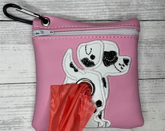 Dalmatian Dog poop bag holder - Pet waste bag dispenser - handmade - free shipping to canada