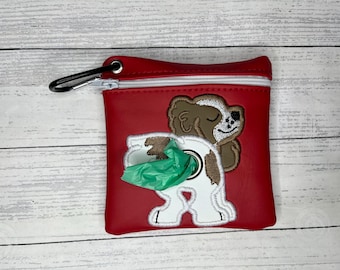 Light brown (blenheim) Cavalier King Charles / English springer - Dog poop bag holder - Pet waste bag dispenser - handmade