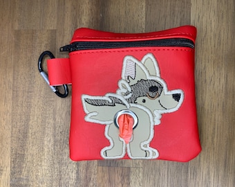 Light brown Shepard Dog poop bag holder - Pet waste bag dispenser - handmade - free shipping to canada