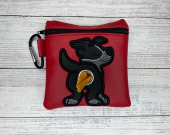 Short haired Border collie Mix Dog poop bag holder - Pet waste bag dispenser - handmade - free shipping to canada