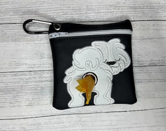 Shih tzu Dog poop bag holder - White - Pet waste bag dispenser - handmade - free shipping to canada