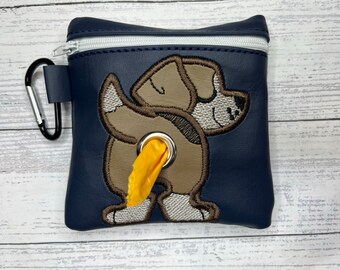 Brown Beagle Dog poop bag holder - Pet waste bag dispenser - handmade - free shipping to canada