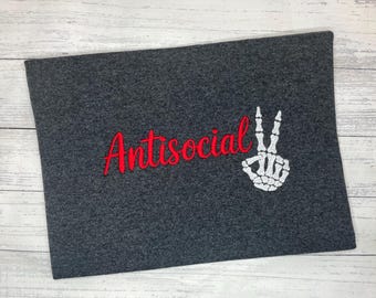 Antisocial sweatshirt crew neck or hoodie
