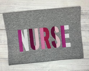 Nurse sweatshirt crew neck or hoodie - Pink shades