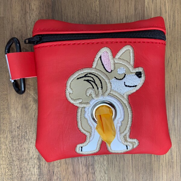 Shiba Inu Dog poop bag holder - Pet waste bag dispenser - handmade - free shipping to canada