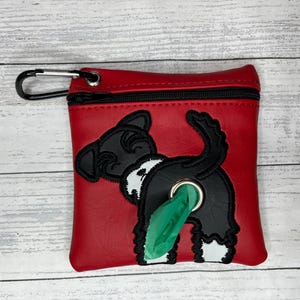Black and white Schnauzer Dog poop bag holder - Pet waste bag dispenser - handmade - free shipping to canada