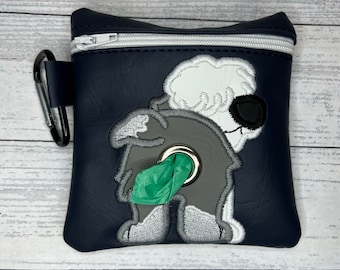 Old English sheep Dog poop bag holder - Pet waste bag dispenser - handmade - free shipping to canada