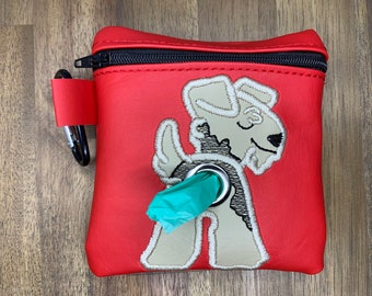 Welsh terrier / Airedale / Lakeland Dog poop bag holder - Pet waste bag dispenser - handmade - free shipping to canada