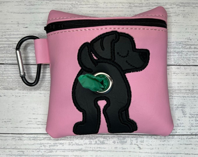 Black Golden retriever / labrador / labradinger  Dog poop bag holder - Pet waste bag dispenser - handmade - free shipping to canada