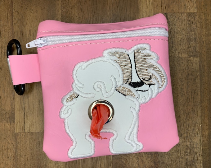Brown face Shih tzu Dog poop bag holder - Pet waste bag dispenser - handmade - free shipping to canada