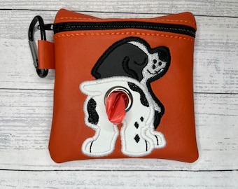 Black Springer Spaniel Dog poop bag holder - Pet waste bag dispenser - handmade - free shipping to canada