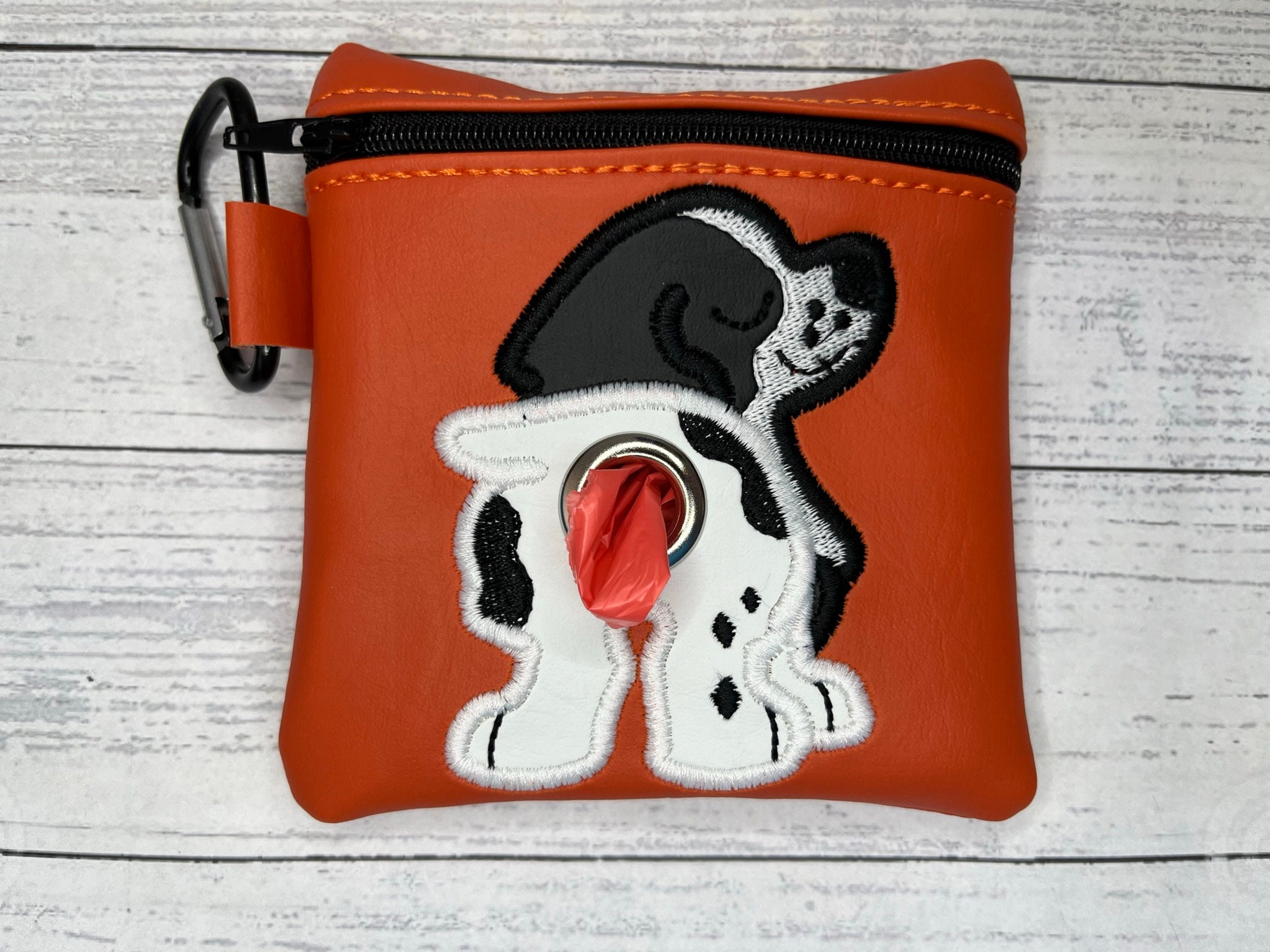Black Springer Spaniel Dog poop bag holder Pet waste bag dispenser handmade free shipping to canada