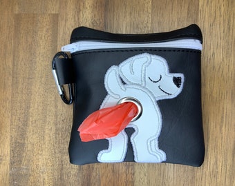 White Husky Dog Poop Bag Holder Pet Waste Bag Dispenser 